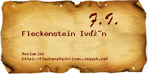 Fleckenstein Iván névjegykártya
